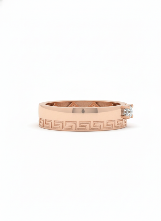 Athenian Grid Ring – 18K Rose Gold Rhodium Plated