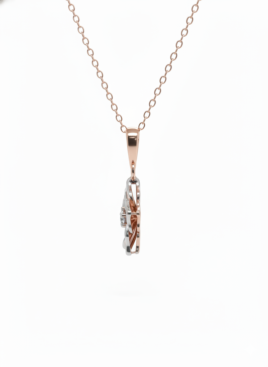 Rosalyn Charm Pendant – 18K Rose Gold Rhodium Plated