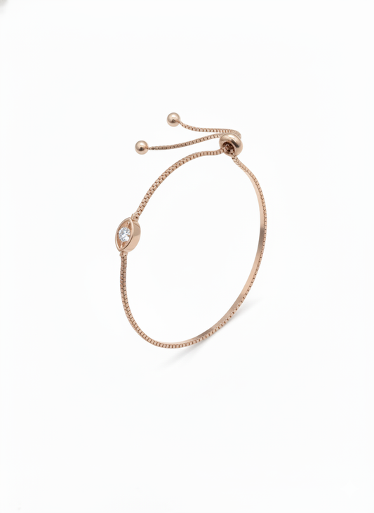 Radiant Halo Charm Bracelet– 18K Rose Gold Rhodium Plated