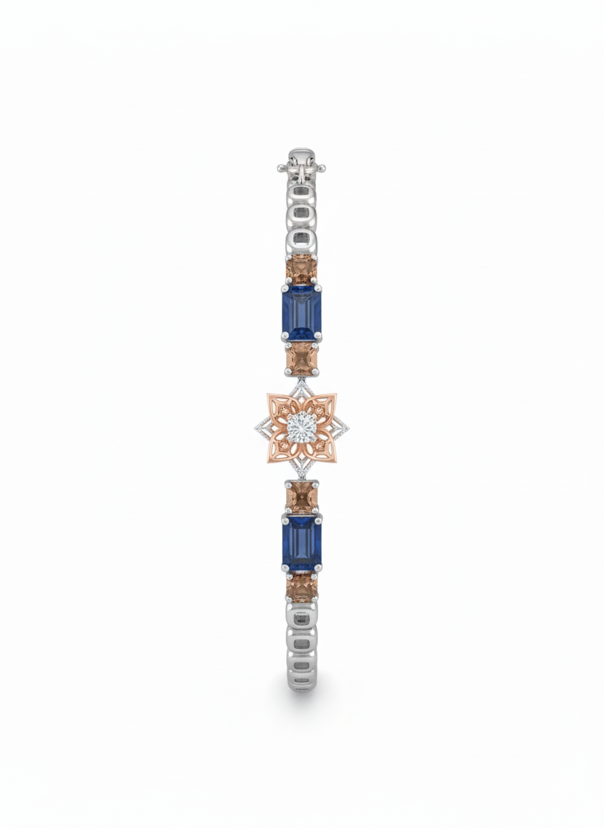 Celestia Starline Bracelet – 18K White Gold Rhodium Plated