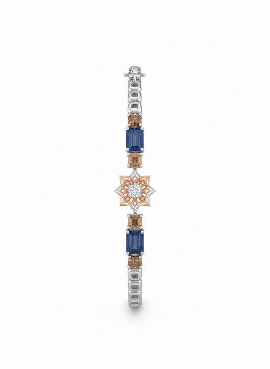 Celestia Starline Bracelet – 18K White Gold Rhodium Plated