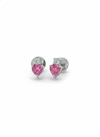 Pink Muse Sparkle Studs – 18K White Gold Rhodium Plated