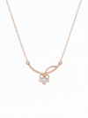 Serina Petal Arc Pendant – 18K Rose Gold Rhodium Plated