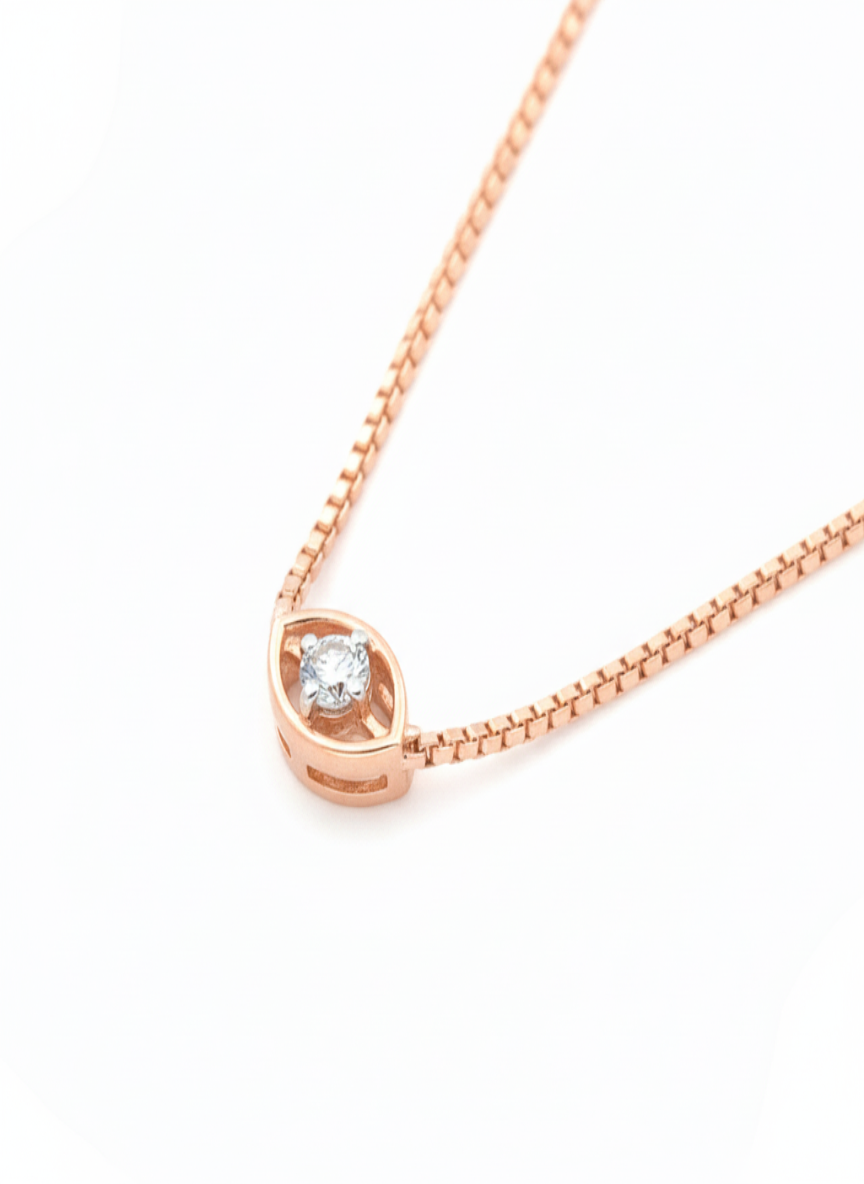 Luna Vision Diamond Pendant – 18K Rose Gold Rhodium Plated