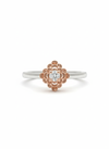 Celestia Lotus Glow – Dual-Tone Bloom Diamond Ring in 18k Rose & White Gold