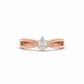 The Horizon Bow Pear Lab Diamond Ring in 18k Rose Gold with Rhodium Finish