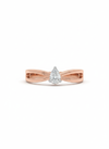 The Horizon Bow Pear Lab Diamond Ring in 18k Rose Gold with Rhodium Finish