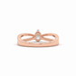 The Horizon Bow Pear Lab Diamond Ring in 18k Rose Gold with Rhodium Finish