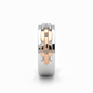 The Nexus Link Lab Diamond Ring, Crafted in 18k Rose Gold & Rhodium Plated Design