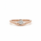 Modern Vesta Pear Rose Gold Lab Diamond Ring, 18k with Rhodium-Set Off-Center Stone