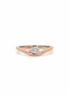 Modern Vesta Pear Rose Gold Lab Diamond Ring, 18k with Rhodium-Set Off-Center Stone