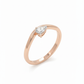 Modern Vesta Pear Rose Gold Lab Diamond Ring, 18k with Rhodium-Set Off-Center Stone