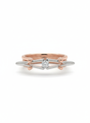 Compass Rose Gold Lab Diamond Ring, 18k Two-Tone with Rhodium-Set Center