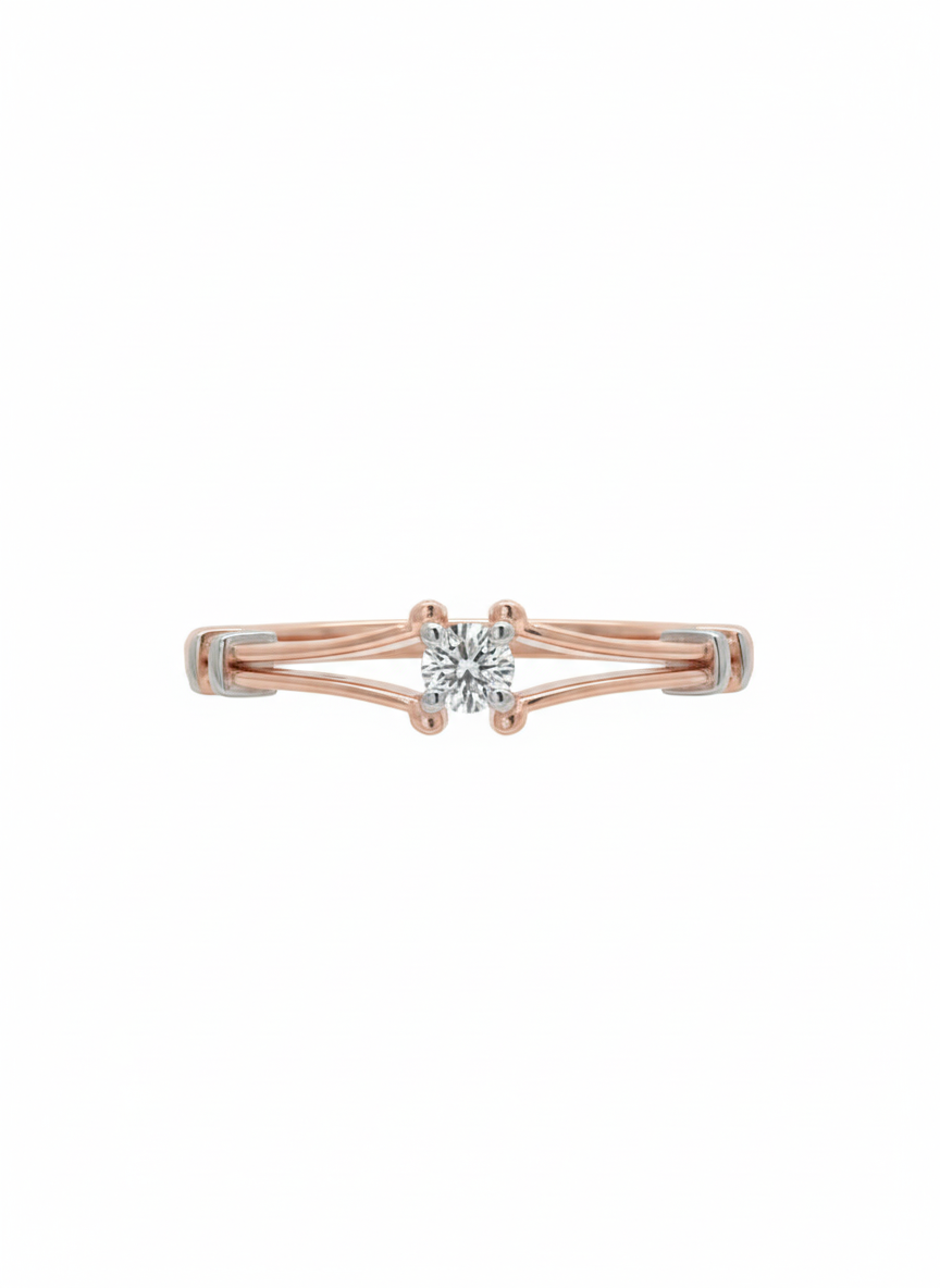 Whisper Peak Lab-Grown Diamond Ring, Rendered in 18k Rose Gold and Rhodium