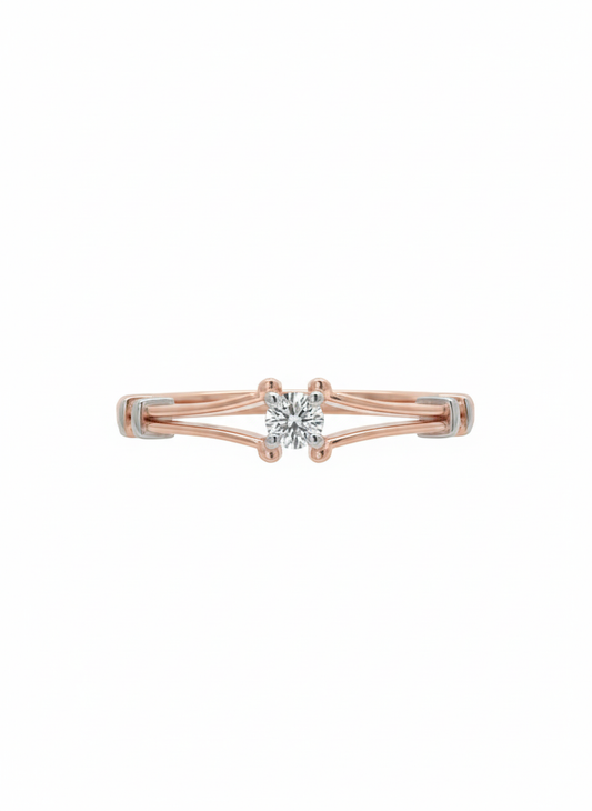 Whisper Peak Lab-Grown Diamond Ring, Rendered in 18k Rose Gold and Rhodium