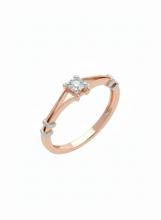Whisper Peak Lab-Grown Diamond Ring, Rendered in 18k Rose Gold and Rhodium