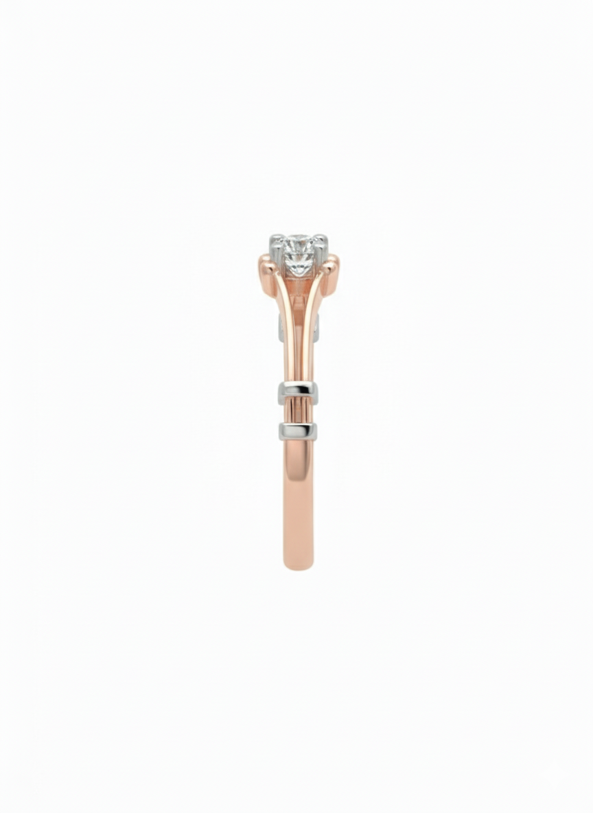 Whisper Peak Lab-Grown Diamond Ring, Rendered in 18k Rose Gold and Rhodium