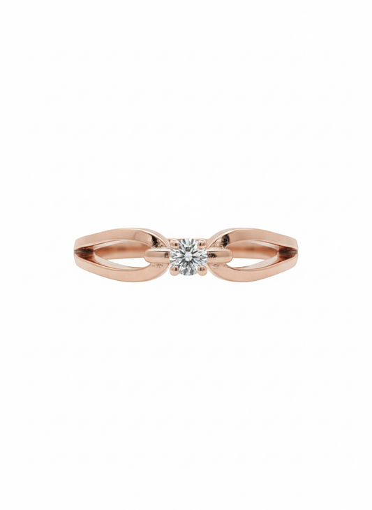 The Nova Arch Lab-Grown Diamond Ring, Showcasing 18k Rose Gold and Rhodium Plate