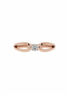 Artisan Cluster Ring, Crafted in 18k Rose Gold, Rhodium Plated, showcasing a Lab-Grown Diamond