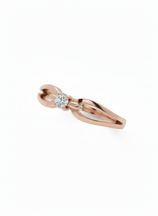 The Nova Arch Lab-Grown Diamond Ring, Showcasing 18k Rose Gold and Rhodium Plate