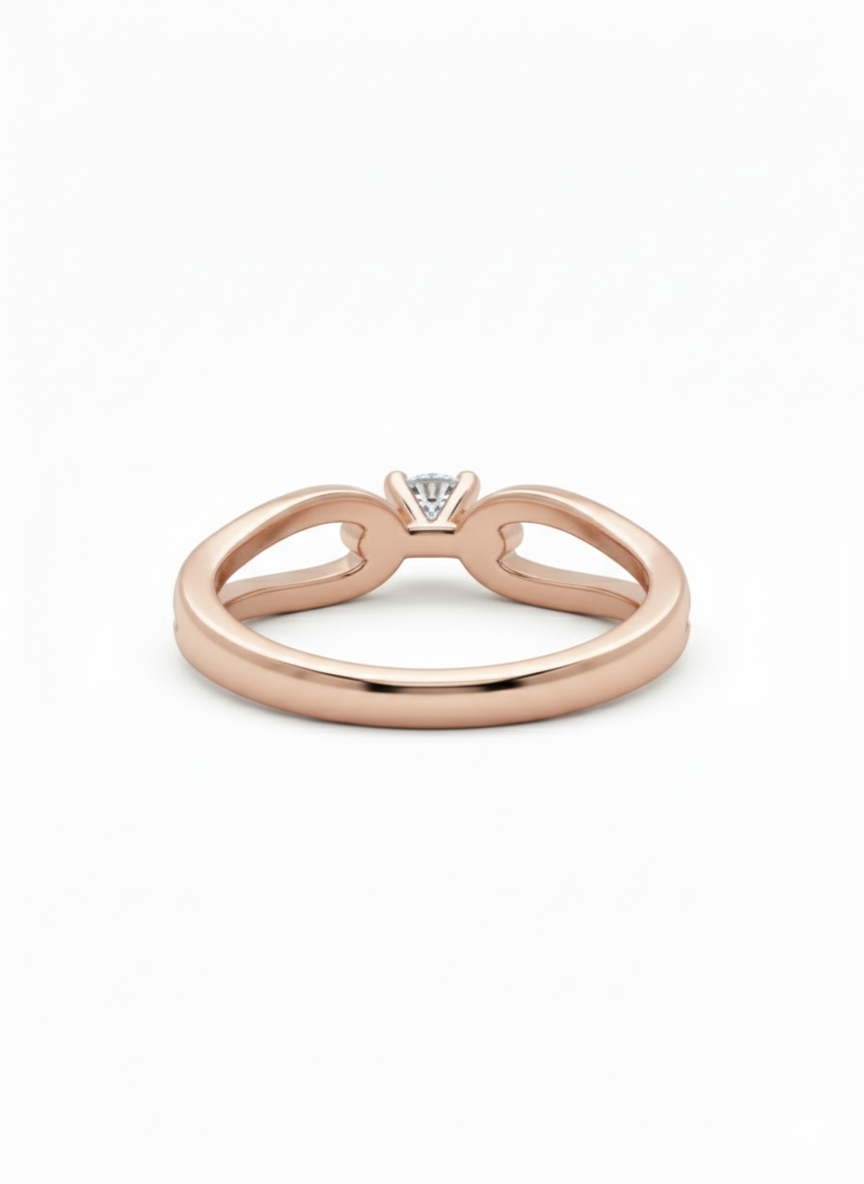 The Nova Arch Lab-Grown Diamond Ring, Showcasing 18k Rose Gold and Rhodium Plate