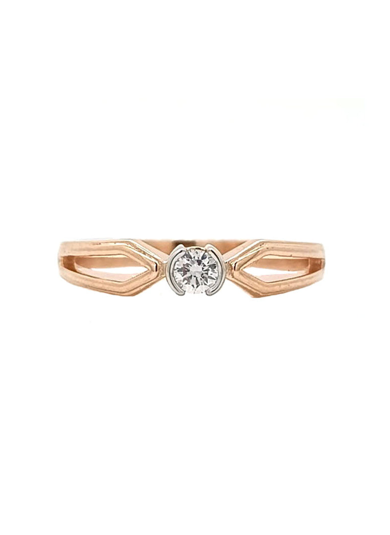 Seren Axis Solitaire – 18K Rose Gold Rhodium Plated
