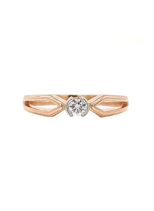 Seren Axis Solitaire – 18K Rose Gold Rhodium Plated