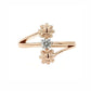 Daisy Duo Bypass Diamond Ring - 18K Rose Gold Rhodium Plated