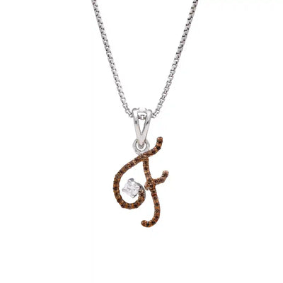 Royal F Alpha Diamond Pendant with Chain