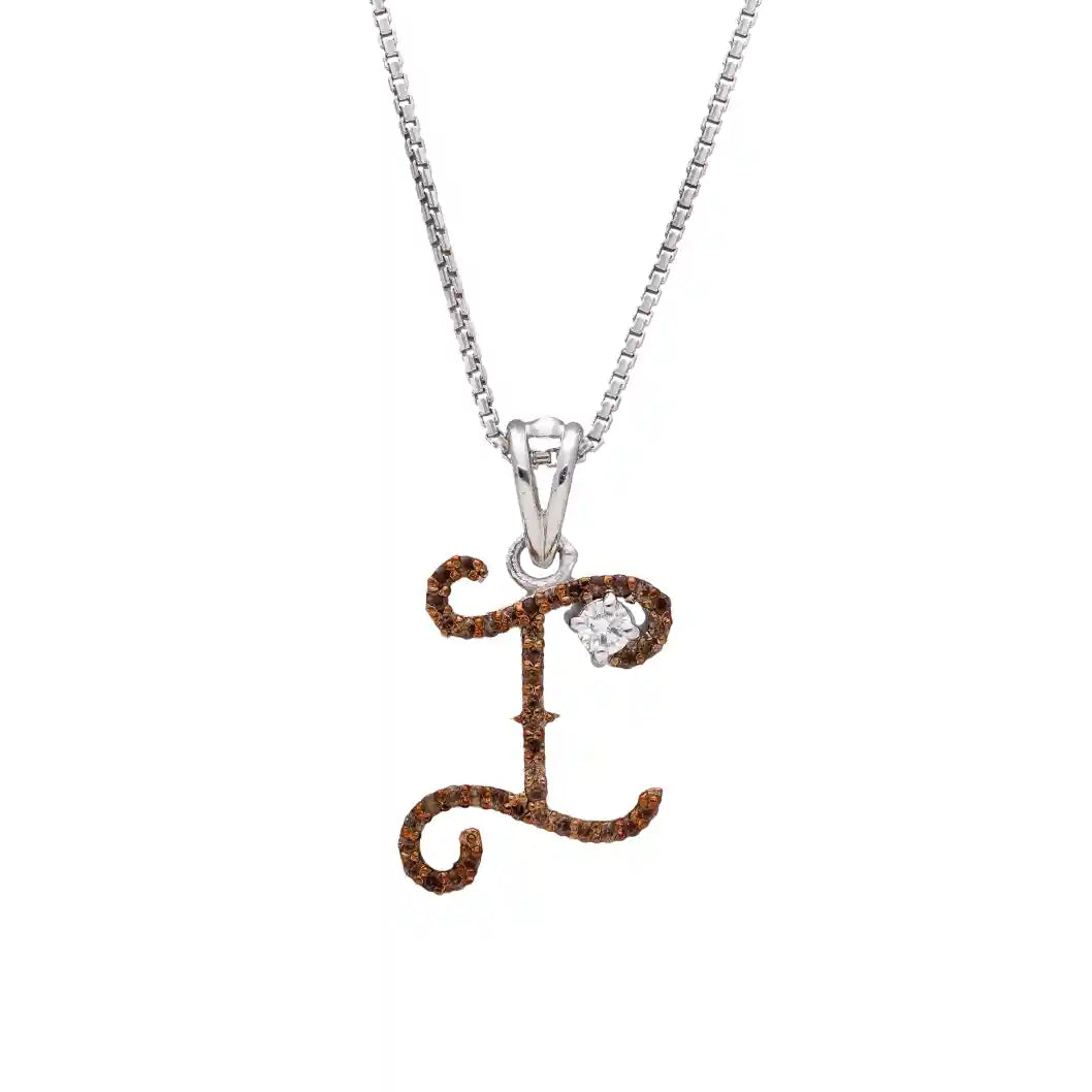 Royal I Alpha Diamond Pendant with Chain