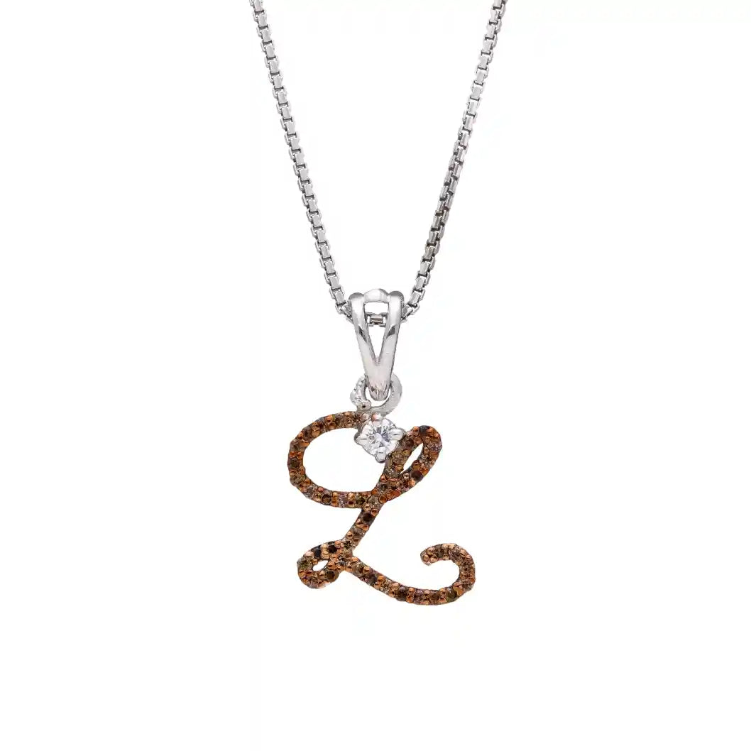 Royal L Alpha Diamond Pendant with Chain