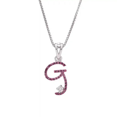 Elegant G Initial Diamond Pendant with Chain