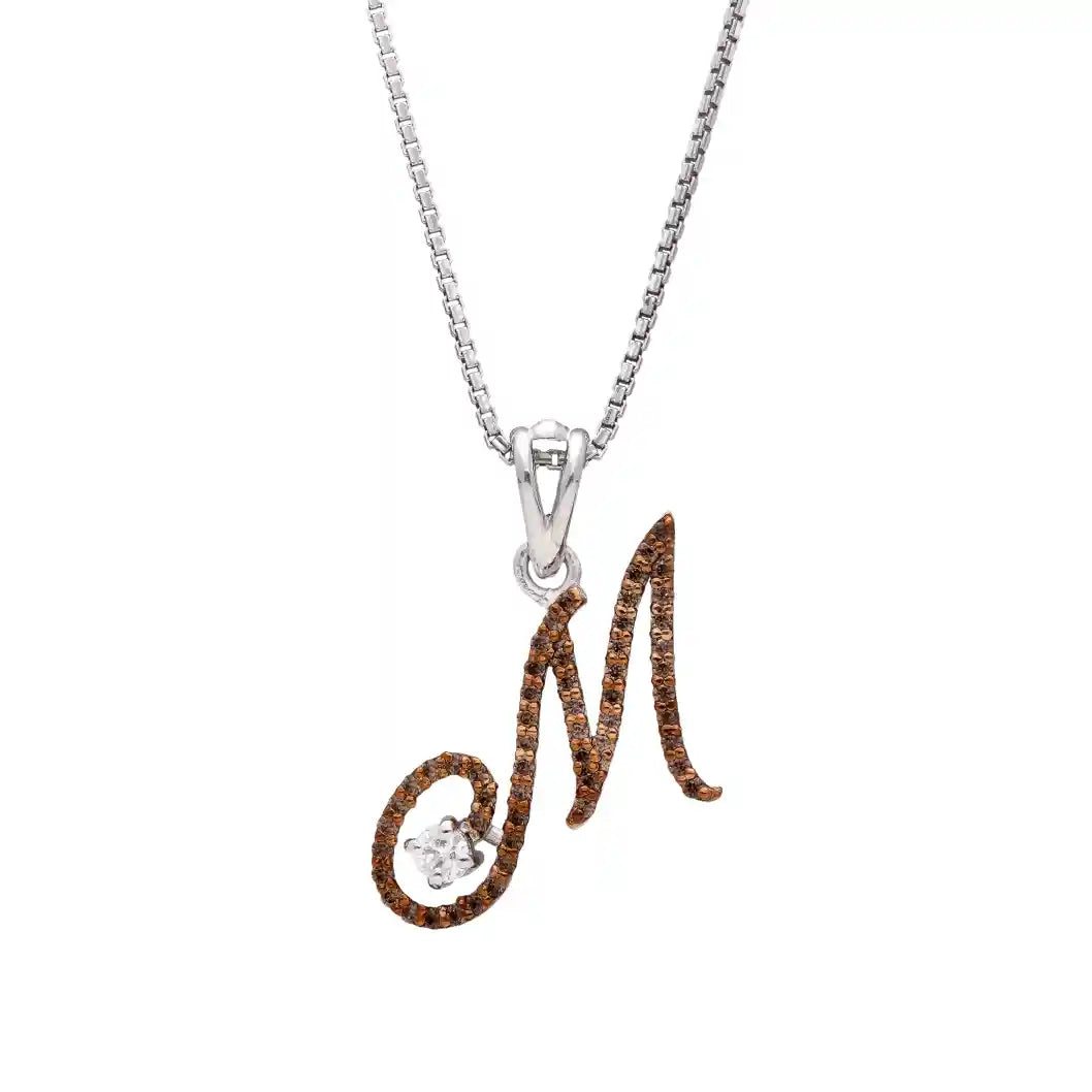 Royal M Alpha Diamond Pendant with Chain