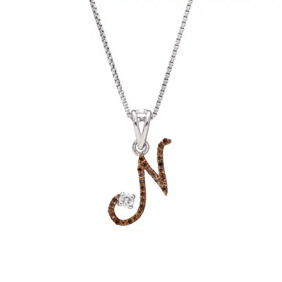 Royal N Alpha Diamond Pendant with Chain