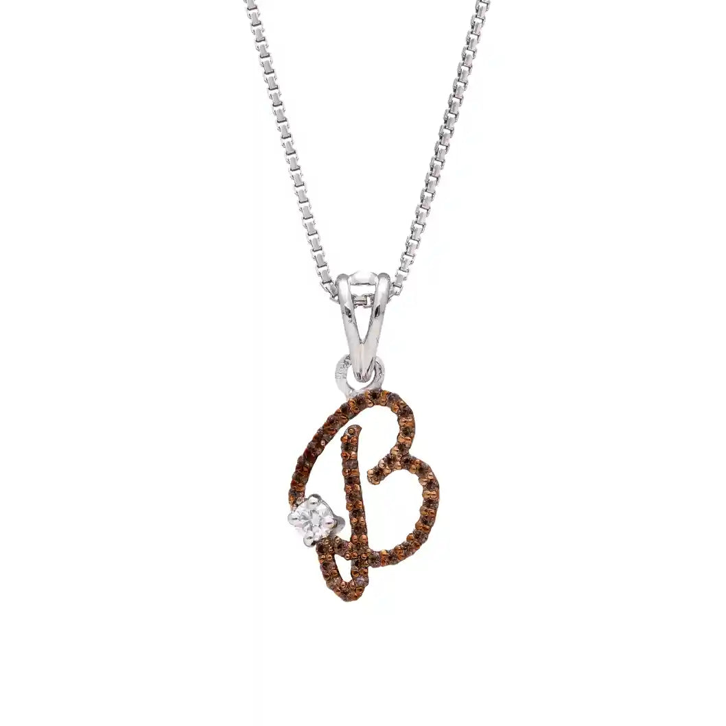 Royal B Alpha Diamond Pendant with Chain