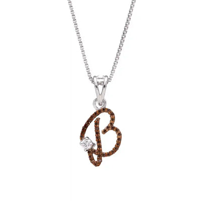 Royal B Alpha Diamond Pendant with Chain