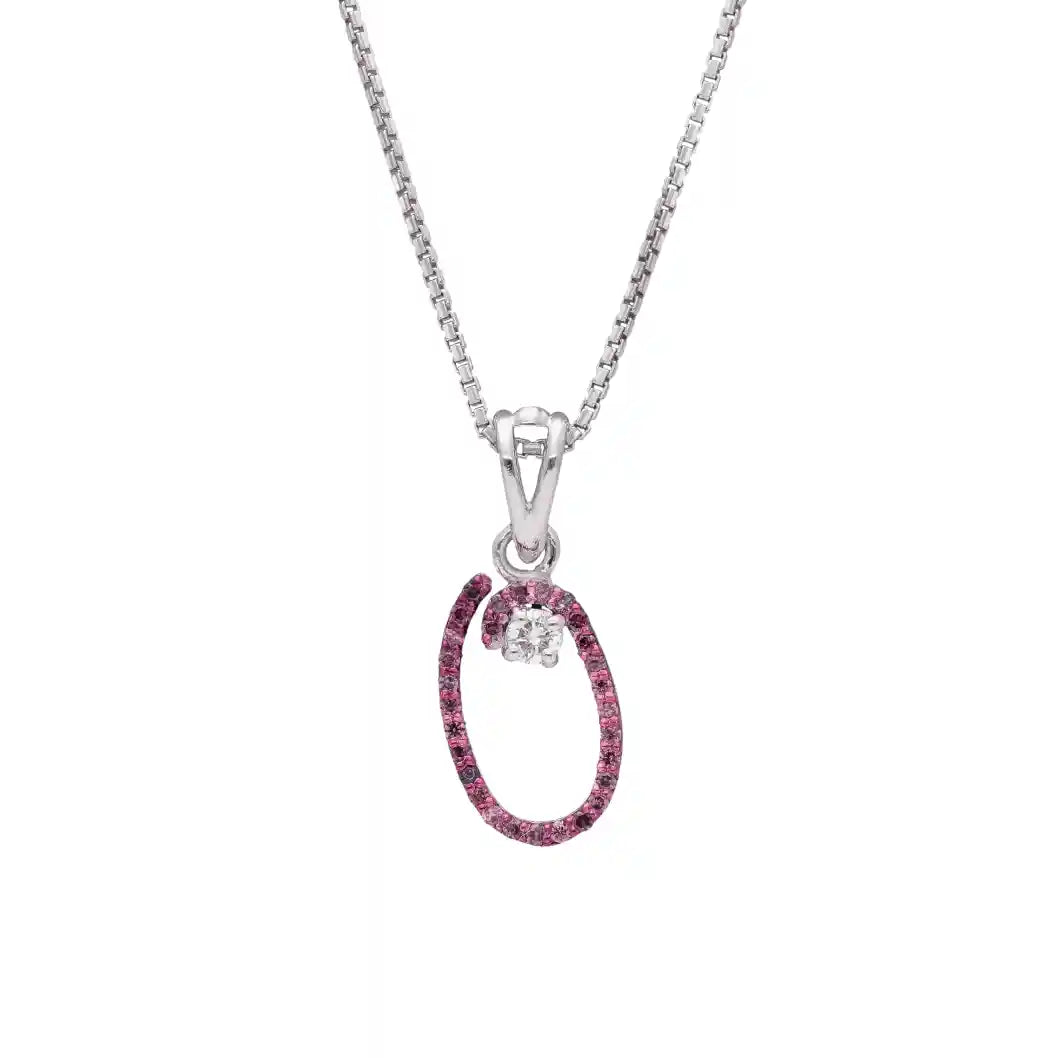 Elegant O Initial Diamond Pendant with Chain