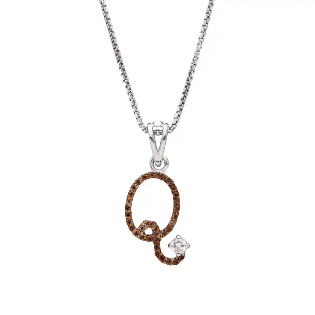 Royal Q Alpha Diamond Pendant with Chain