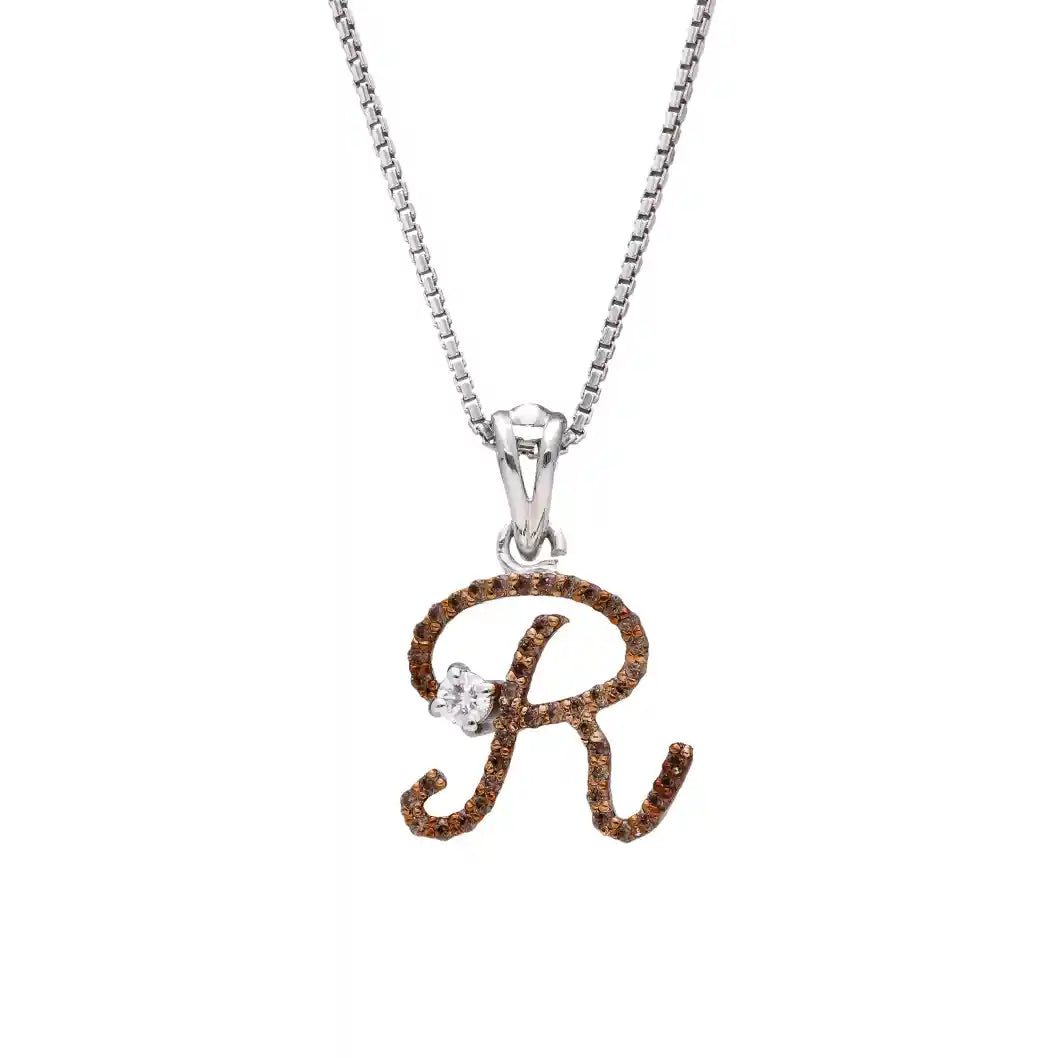 Royal R Alpha Diamond Pendant with Chain