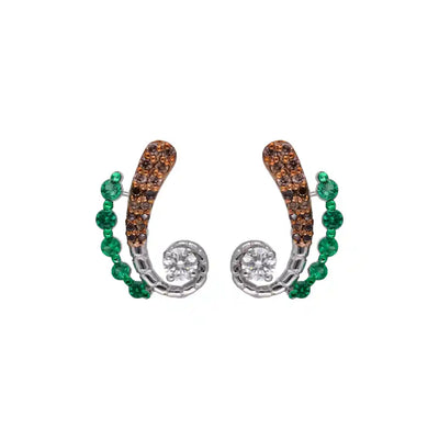 Emerald Jazz Charm Diamond Earrings