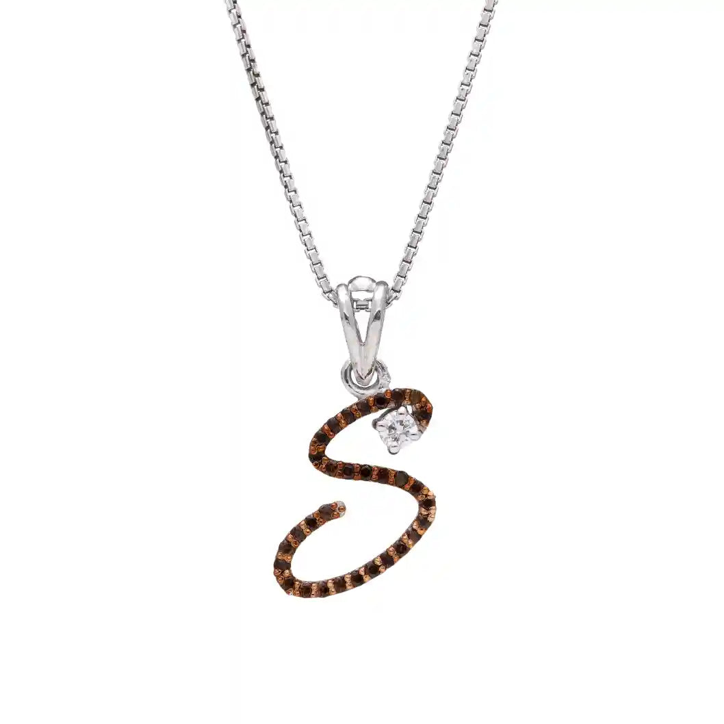 Royal S Alpha Diamond Pendant with Chain