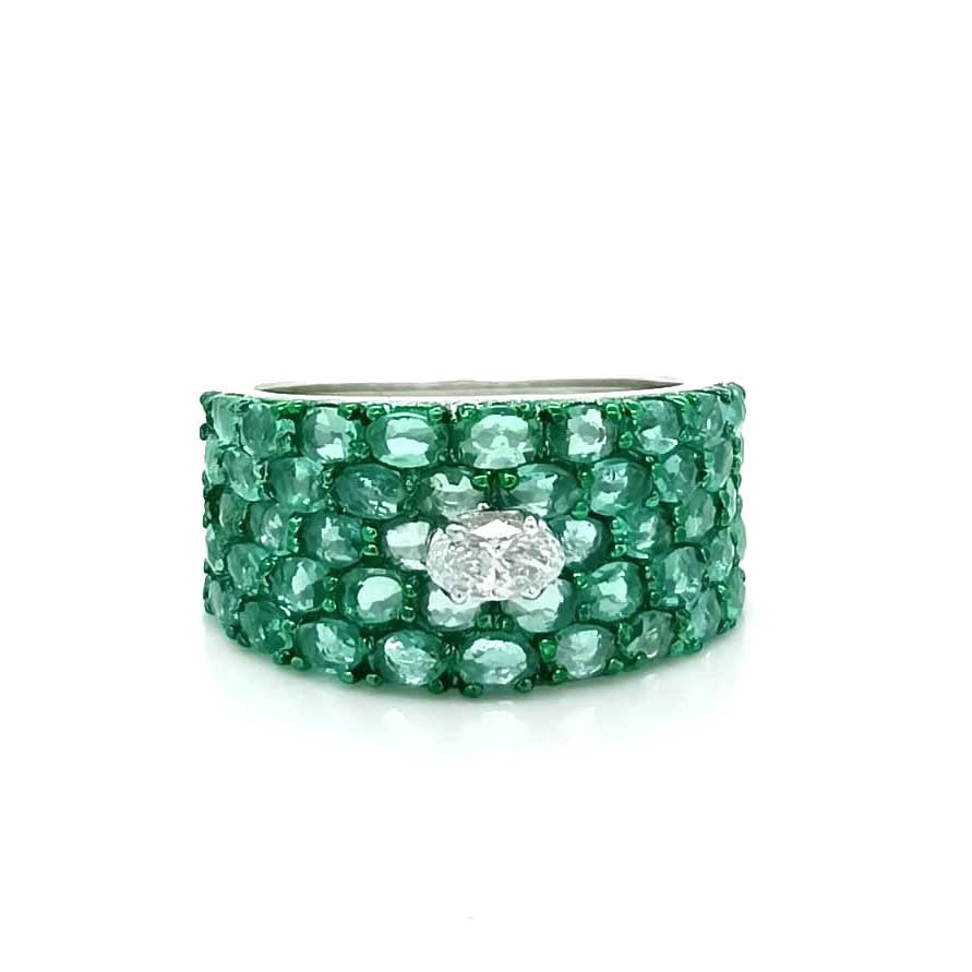 Emerald Halo Diamond Ring