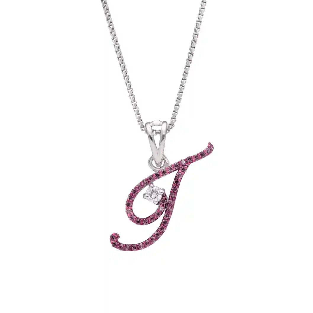 Elegant T Initial Diamond Pendant with Chain