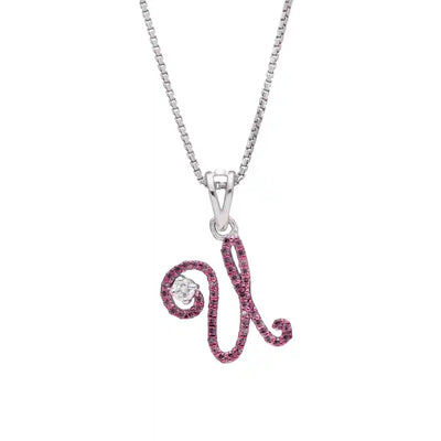 Elegant U Initial Diamond Pendant with Chain