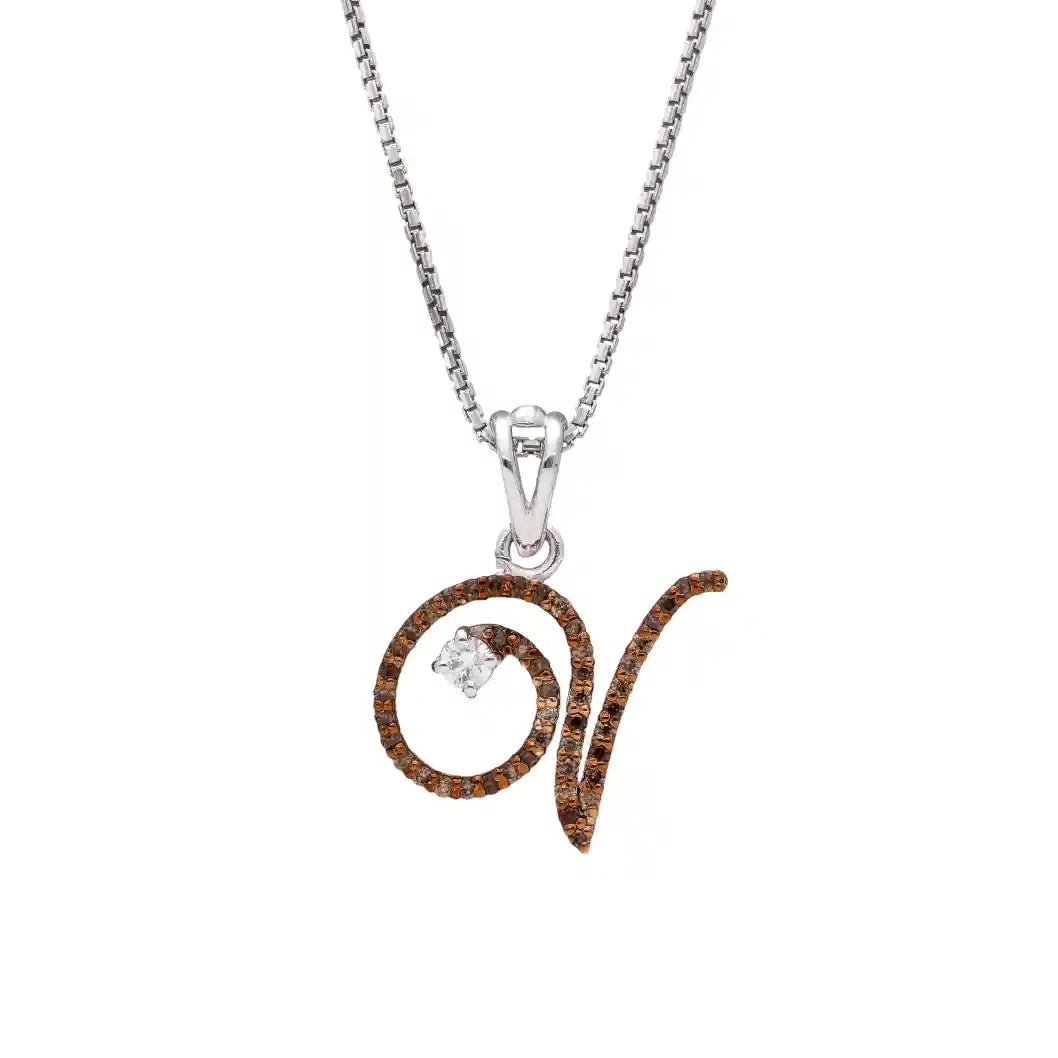 Royal V Alpha Diamond Pendant with Chain