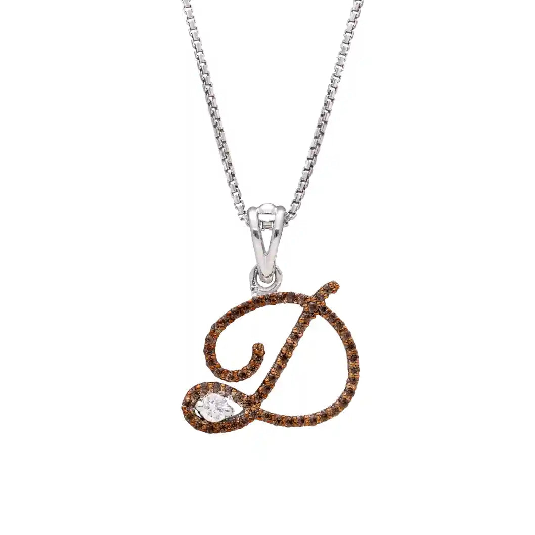 Royal D Alpha Diamond Pendant with Chain