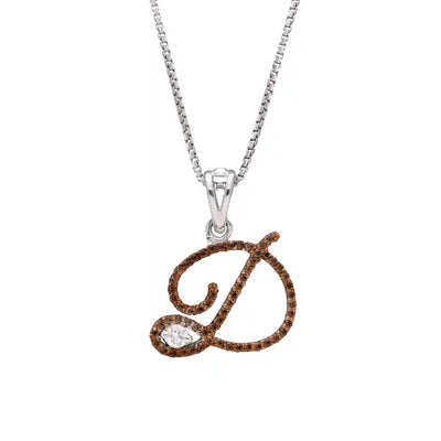 Royal D Alpha Diamond Pendant with Chain