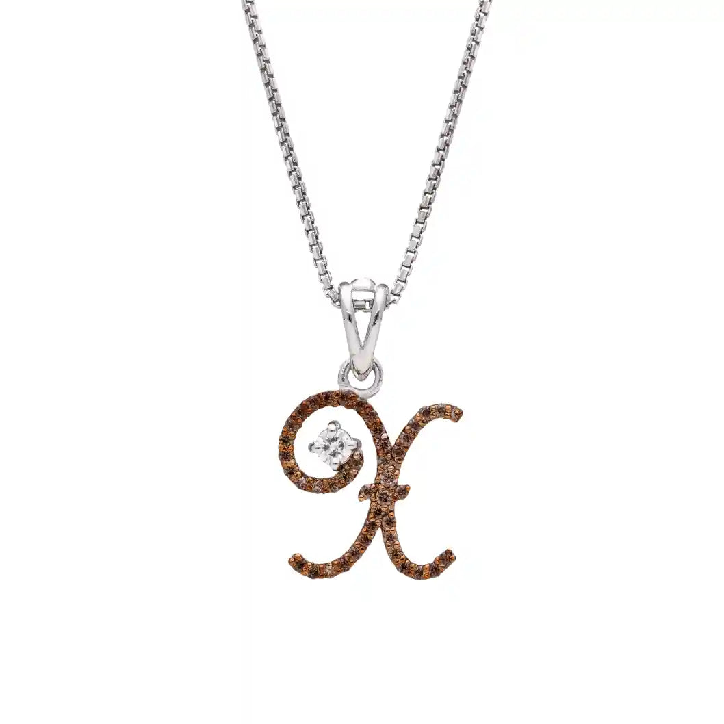 Royal X Alpha Diamond Pendant with Chain