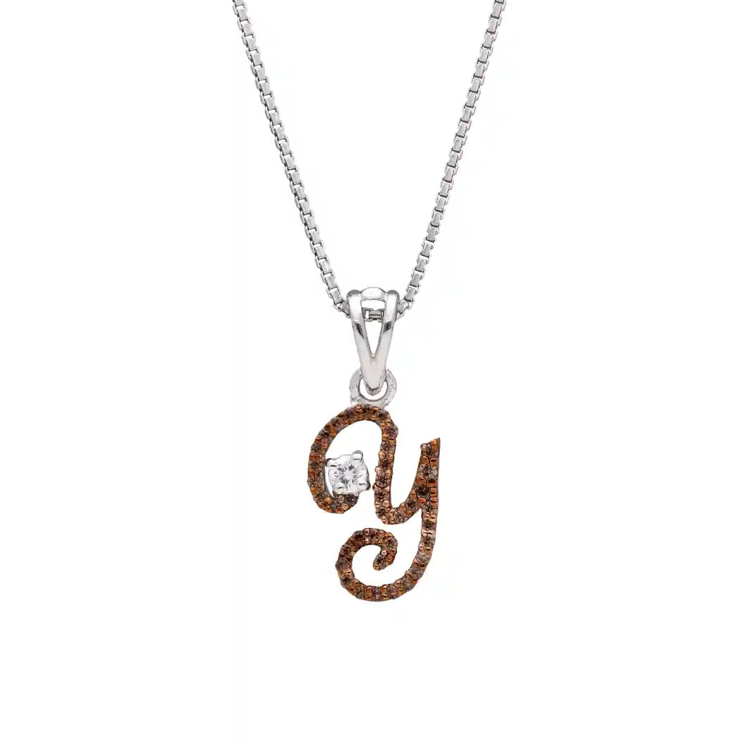Royal Y Alpha Diamond Pendant with Chain