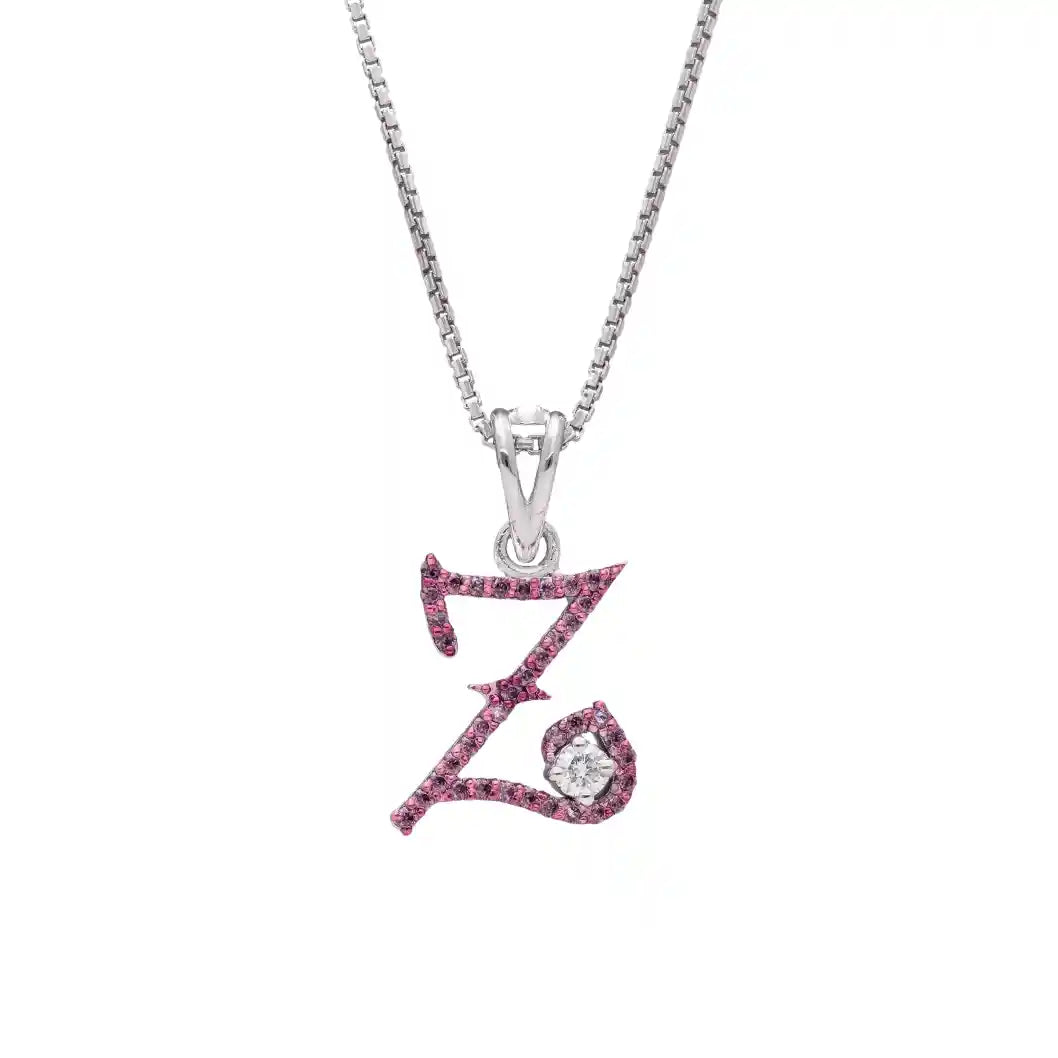 Elegant Z Initial Diamond Pendant with Chain
